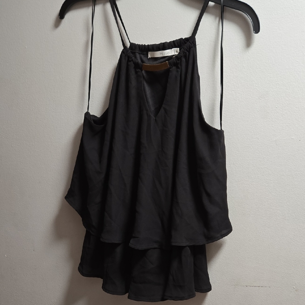 Have Elegant Black Double-Layer Camisole